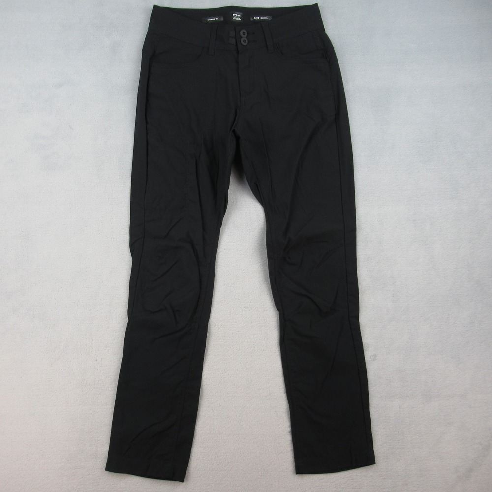 Prana Halle Straight Fit Pants Women 2 Black Recycled Nylon Hiking 1971031